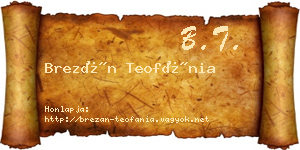 Brezán Teofánia névjegykártya